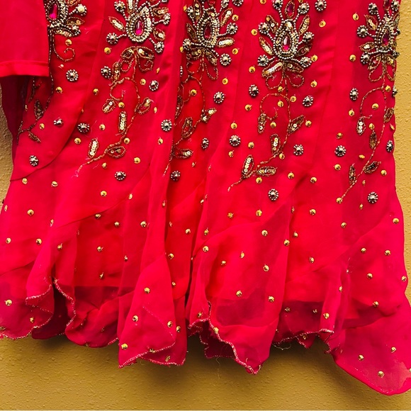 New Beautiful Pink Heavy Sequin Work Partywear Sleeveless Kurta Set Modern - Picture 4 of 13